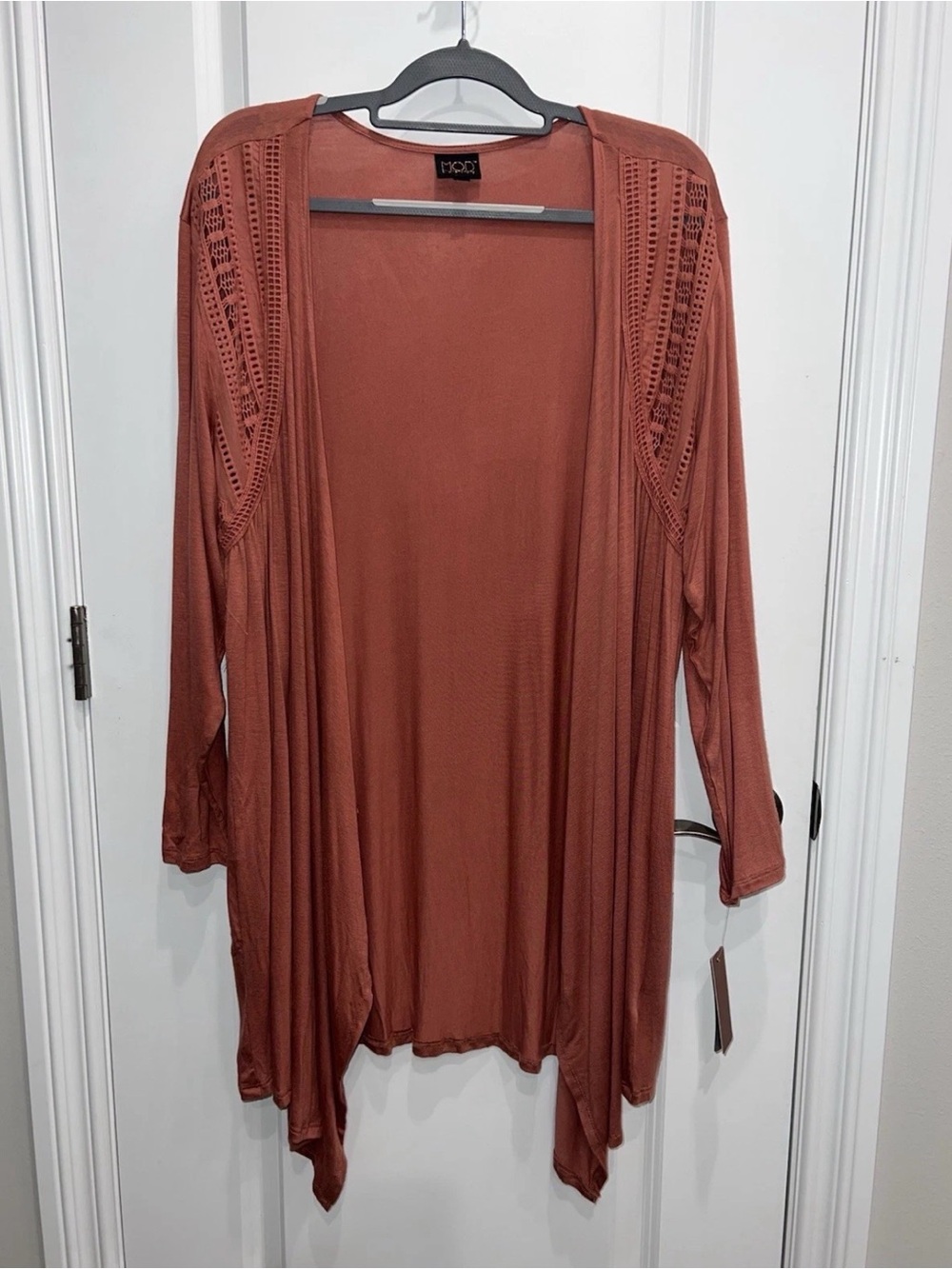 MOD Lusive Women’s Duster Cardigan Open Front Long Sleeve Plus Size 1X NWT